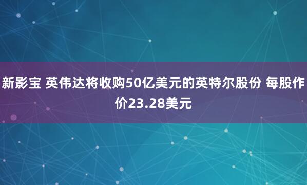 新影宝 英伟达将收购50亿美元的英特尔股份 每股作价23.28美元