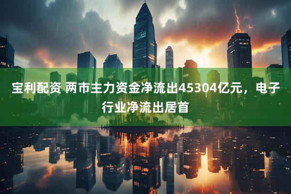 宝利配资 两市主力资金净流出45304亿元，电子行业净流出居首